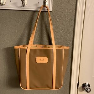 Jon Hart Tote Bag Tan with Leather Trim, LIKE NEW, SUPER CLEAN!